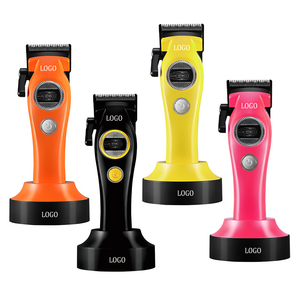 <span class=keywords><strong>Tondeuse</strong></span> à cheveux sans fil en acier inoxydable, nouvelle couleur orange jaune, pour bébé, kit de <span class=keywords><strong>tondeuse</strong></span> de qualité hôtelière <span class=keywords><strong>avec</strong></span> base de charge et LED - Product Image 2