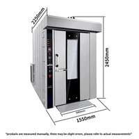 Four à circulation d'air chaud à porte simple en acier inoxydable, 64 plateaux, grande capacité, four à chariot rotatif pour boulangeries commerciales