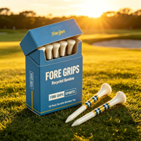 10000 Tees de golf en aluminium rayés réutilisables, dorés, de luxe, économiques et élégants, avec motif couronne, assortis, en plastique personnalisé, en bois, vente en gros