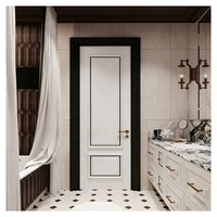 Porte intérieure française moderne blanche en MDF pré-montée, insonorisée et étanche, pour chambre d'hôtel