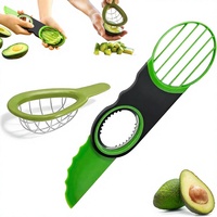 Lot de 2 coupe-avocats manuels 3-en-1 : trancheur, dénoyauteur et éplucheur, lavable au lave-vaisselle, outil de préparation culinaire multifonctionnel