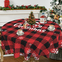 Nappe Circulaire de Noël Tendance – Vente en Gros – Décoration de Table à Manger pour la Maison – Housse de Table à Motifs Festifs pour Fêtes à Domicile