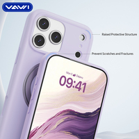 Coque de téléphone VAWI S068 avec béquille rotative à 360° en silicone liquide pour iPhone 17 16 15 14 13 Pro Max Plus Funda