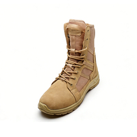 Bottes tactiques de combat en gros pour l'extérieur, style désert, avec fermeture éclair, semelle extérieure en PU, caoutchouc, imperméables, respirantes, doublure en maille Oxford