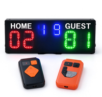 Papan Skor Digital LED dengan Remote Kontrol Ganda, Penghitung Skor Elektronik Portabel untuk Permainan Bola Basket, Bola Voli, Tenis Meja