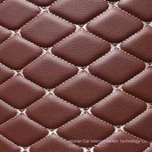 Set completo in pelle XPE con ricamo trapuntato 3 pezzi 2.5mm di spessore moderno tappetino per auto completamente arrotolato in spugna baule circostante - Product Image 3