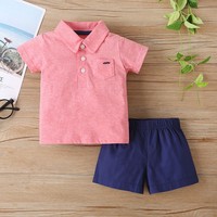 Baby Boy's Clothing Sets, Short-Sleeved Top and Pants