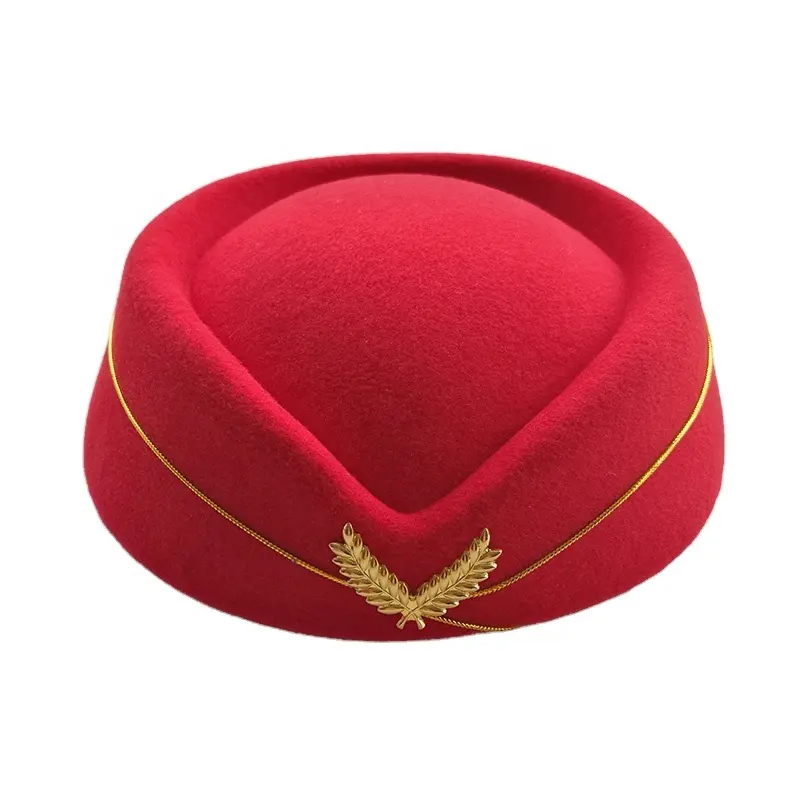 Hot Sale Airline Stewardess Cap Hats Fedora Uniform Pilot Hostess Service Cap