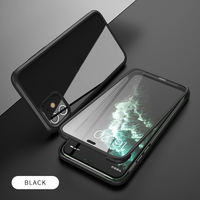 Étui de protection d'écran antichoc double face deux en un verre trempé pour iPhone 11 12 13