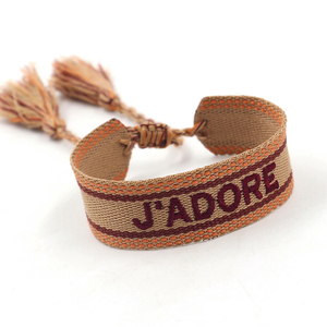 Bijoux de style ethnique broderie JADORE sangle colorée tissé gland bracelet pour hommes femmes - Product Image 2