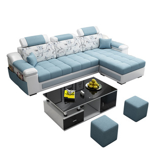 Juego de Sofás de Tela en Forma de L con Almacenamiento para Sala de Estar, Sofá Seccional Moderno de 3 Plazas, Muebles Combinados para Apartamento - Product Image 5