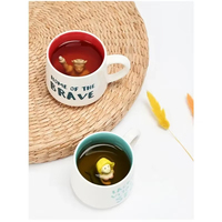 Taza de cerámica creativa con forma de animales en 3D, taza de café con leche con asa para regalo, hogar, cocina, vasos, tazas multiforma