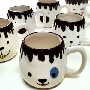 Prosper-Link vente en gros OEM peint à la main 3D mignon Animal émoticône chaton chien émoticône tasse personnalisée en céramique tasse à <span class=keywords><strong>café</strong></span> - Product Image 2