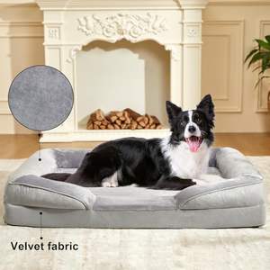 Cama grande para perros, sofá ortopédico impermeable de 52,8 pulgadas, sofá para mascotas con fondo antideslizante, cubierta lavable extraíble gris, espuma de apoyo - Product Image 4