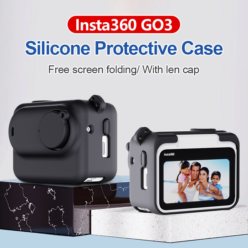 Insta360 GO3 Silicone Protective Case with Lens Cap for Insta 360 GO 3 Action Camera Accessories
