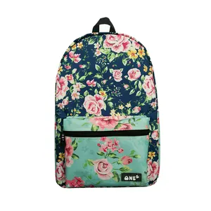 Floral design printing custom school bags kids girl backpack large capacity lightweight bag student school NO MOQ