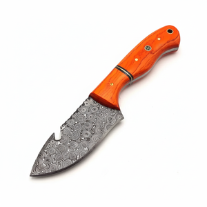 Fast Shipping Hand Made Fixed Blade Hunting Knife <b>Black</b> Coated Steel Camping Knife With Leather Sheath - Product Image 1