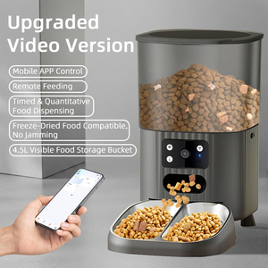 Comedero automático para mascotas con control por aplicación, doble tazón, bandeja de comida de acero inoxidable 304, temporizador, máquina de alimentación para gatos y perros - Product Image 1