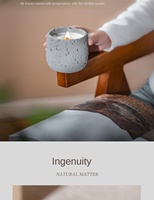 Bougie artisanale moderne de luxe en cire de soja avec pot en céramique, mèche en bois, parfum floral et végétal, non toxique pour la décoration de la maison