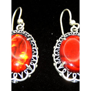 925 Navajo firmato Vintage in argento Sterling con Abalone rosso naturale - Product Image 1