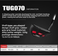 Putter en alliage TUG070 Dynamic Snail pour droitier avec manche en acier inoxydable pour hommes, compatible avec la personnalisation OEM CNC