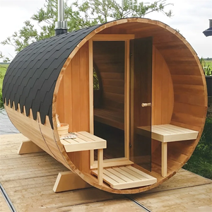 El tablero curvo de <span class=keywords><strong>la</strong></span> sauna cilíndrica de madera de hierro es tan liso como una lavabo, brillante y sin sensación de opresión. - Product Image 3