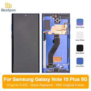 Remplacement pour l'écran du <span class=keywords><strong>Samsung</strong></span> <span class=keywords><strong>Galaxy</strong></span> <span class=keywords><strong>Note</strong></span> <span class=keywords><strong>10</strong></span> Plus 5G, panneau d'origine + verre remplaçable, avec cadre d'origine, grade A - Product Image 1