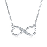 RINNTIN Minimaliste Moissanite Infinity Choker S925 Collier en Argent Sterling Bijoux