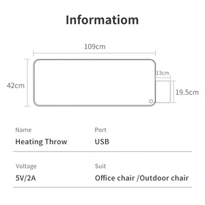 Coussin chauffant électrique portable pliable Anjuny USB à 3 modes réglables <span class=keywords><strong>pour</strong></span> siège <span class=keywords><strong>de</strong></span> voiture, bureau et maison - Product Image 6