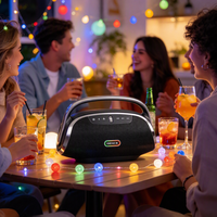 Enceinte portable GENCE IPX5 étanche, design coque de tortue, son stéréo puissant 60W, LED RGB, pour extérieur, cyclisme, piscine, bateau, maison