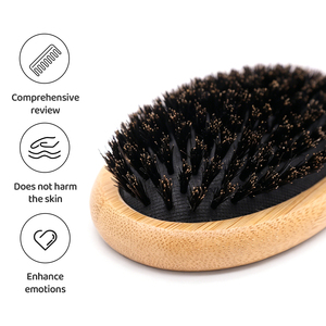 Brosse et peigne pour animaux de compagnie 100% poils de sanglier noir pour le toilettage des chiens et des chats - Massage, nettoyage, élimination des poils morts - Product Image 4