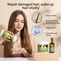 Set de Cuidado Capilar de Marca Propia, Nutritivo, Hidratante Natural, Champú y Acondicionador con Aceite de Aguacate Orgánico, Set de Mascarilla Capilar