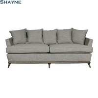 Usine de meubles ODM Shayne Chine, personnalisation de canapé en tissu gris antique à 3 places, style américain, cadre en bois massif pour salon