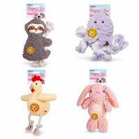 Jouet pour chien en toile de jute et fourrure de lapin couineur, durable, pour chiens de taille moyenne à grande, soulagement de l'ennui et protection des meubles