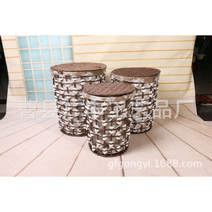 Cesta de lavandería de mimbre redonda, organizador de ropa ecológico, cesta de almacenamiento para ropa sucia - Product Image 4