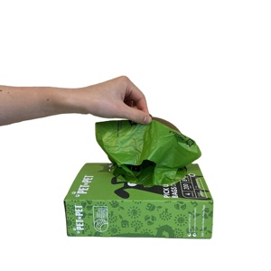 <b>Compostable</b> Biodegradable Eco-Friendly Strong Plastic Dog Poop <b>Bag</b> Holder Rolls with Handle for Small Animals - Product Image 4