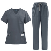 Tenue d'hygiène pour clinique vétérinaire, séchage rapide, anti-plis, col en V, ensemble deux pièces pour les professionnels des soins animaux