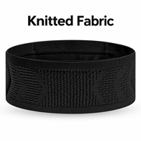 Ceinture de course en polyester tricoté noire taille M avec rangement enveloppant, toutes saisons, personnalisable