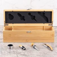 Boîte à vin avec ensemble d'accessoires pour le vin cadeau de vin pour hommes et femmes boîte de rangement en bambou ensemble d'outils