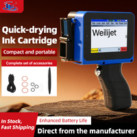 Imprimante jet d'encre portable 24 langues pour dates d'expiration avec encre à solvant, contrôle tactile intelligent, impression sur flex/œufs