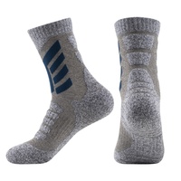 Chaussettes de ski en tricot pour homme, épaisses, avec fond en tissu éponge, anti-humidité, antidérapantes, rembourrées, pour la randonnée, le snowboard, les activités de plein air et la neige