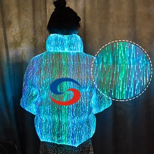 Chaqueta de plumón de fibra óptica luminosa para mujer, prendas de vestir, superventas