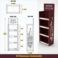 Présentoir à vin Apache sur mesure, 48 bouteilles, 4 niveaux, en métal, démontable, rotatif, pour magasin d'alcool, pub, bar