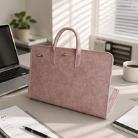Étui pour ordinateur portable en cuir respirant et imperméable, couleurs mélangées tendance, pour sac à main - Utilisation quotidienne, protection au bureau et au travail