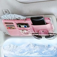 Organisateur de pare-soleil de voiture en cuir PU tendance Micora, support pour lunettes de soleil et téléphone portable, rangement intérieur de voiture, sac de rangement pour voiture