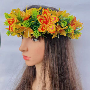Hawaii Aloha Girl Tiare Fleurs Haku Leis Bandeau Floral Couronne du Nouvel An pour Noël Saint Valentin Nouvel An Chinois - Product Image 3