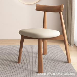 Silla de Comedor Moderna de Madera Estilo Escandinavo con Asiento Tapizado, Muebles para el Hogar, Uso en Restaurantes - Product Image 2