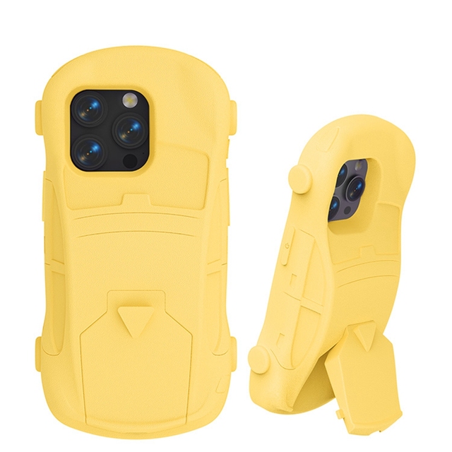 Fashion Cute Car Design Folding Bracket Holder EVA Shockproof Armor Mobile Phone Case for IPhone 16 Pro Max 17 Air 18 Ultra