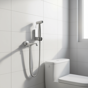 Pulvérisateur de bidet portable mural en acier inoxydable, design minimaliste à trou unique pour le nettoyage des toilettes et des couches lavables - Product Image 2