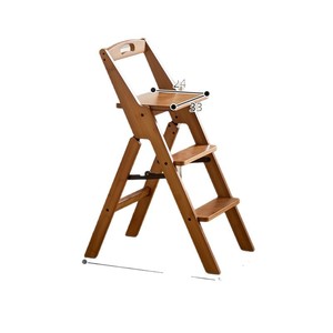 Foldable Step Stool 60.5cm 3-Tier Wooden Kitchen <b>Ladder</b> With Backrest Adult Use - Product Image 5